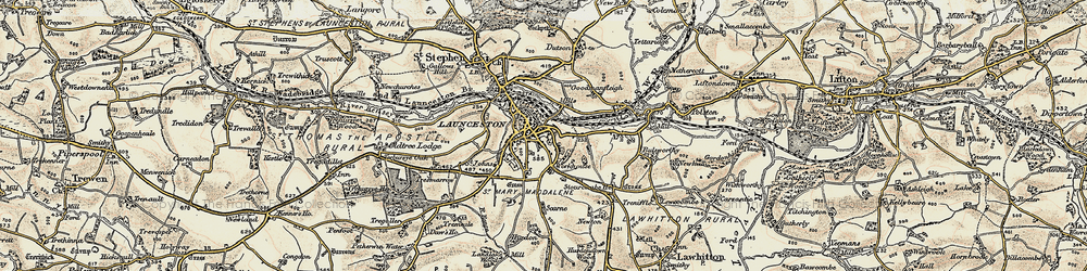 Old map of Launceston in 1899-1900