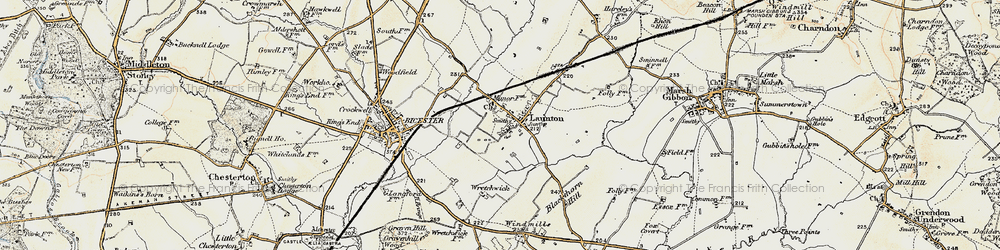 Old map of Launton in 1898-1899