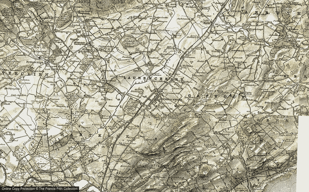 Old Map of Historic Map covering Burnton in 1908