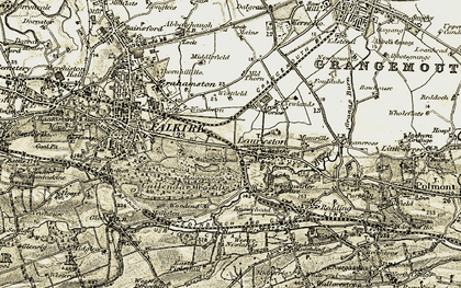 Old map of Laurieston in 1904-1906
