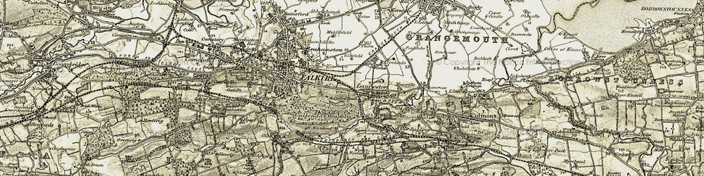 Old map of Laurieston in 1904-1906