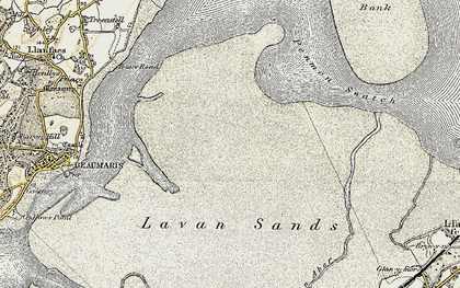 Old map of Lavan Sands in 1903-1910