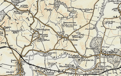 Old map of Lavendon Grange in 1898-1901