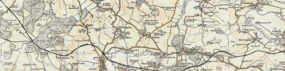 Old map of Lavendon in 1898-1901