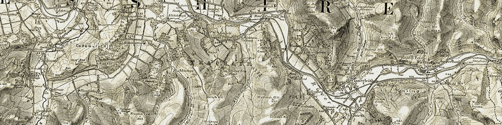Old map of Laverlaw in 1903-1904