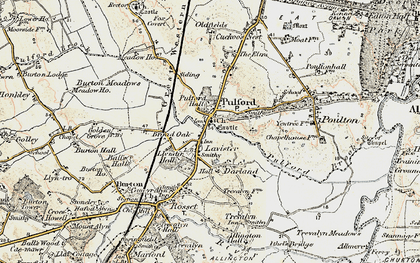 Old map of Lavister in 1902-1903