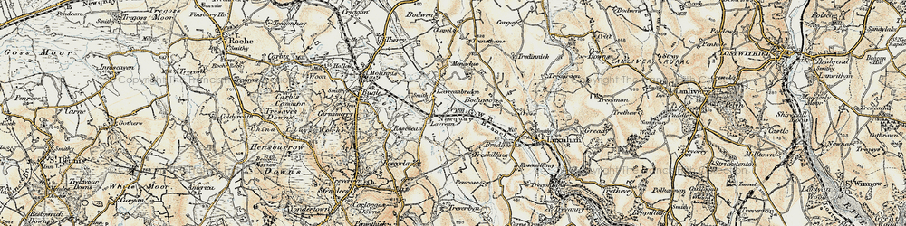 Old map of Lavrean in 1900