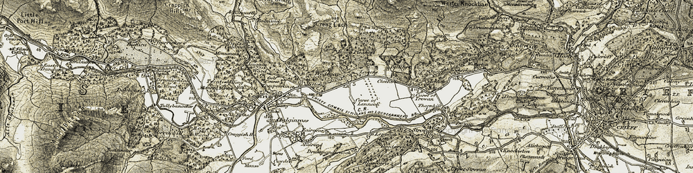 Old map of Lawers in 1906-1907