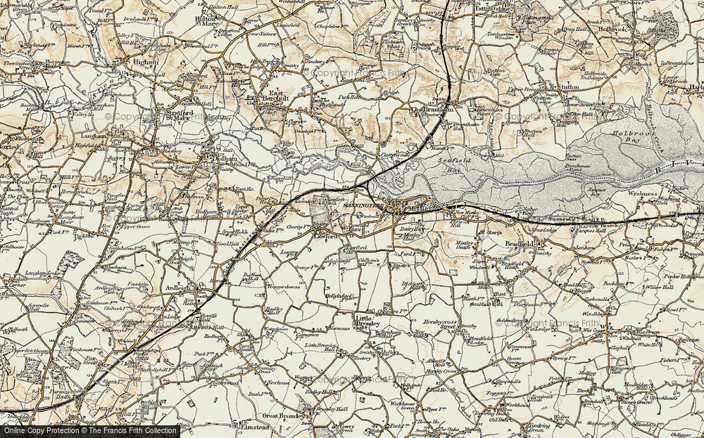Old Map of Historic Map covering Aldhams in 1898-1899