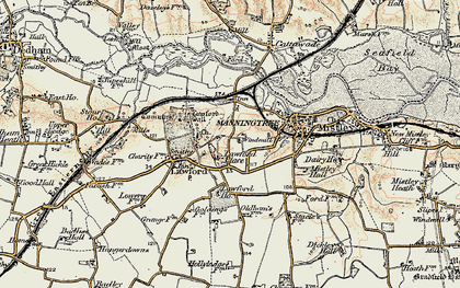 Old map of Aldhams in 1898-1899