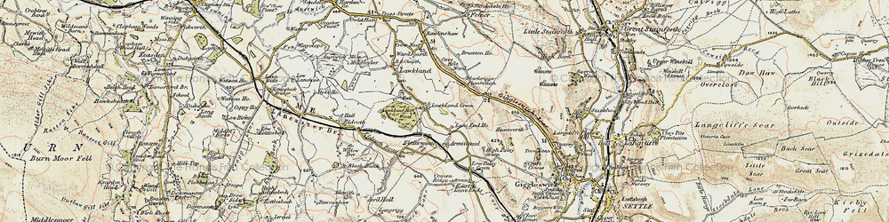 Old map of Birchshow Rocks in 1903-1904