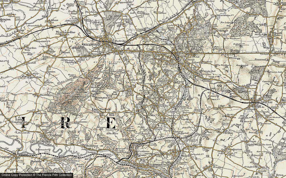 Old Map of Lawley, 1902 in 1902