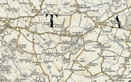 Old map of Lawnhead in 1902