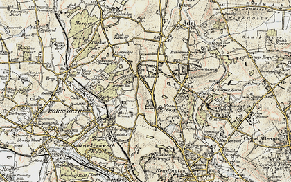 Old map of Lawnswood in 1903-1904