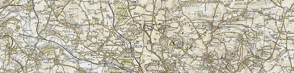 Old map of Lawnswood in 1903-1904