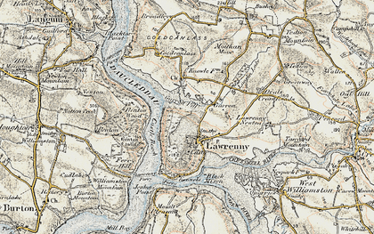 Old map of Lawrenny in 1901-1912