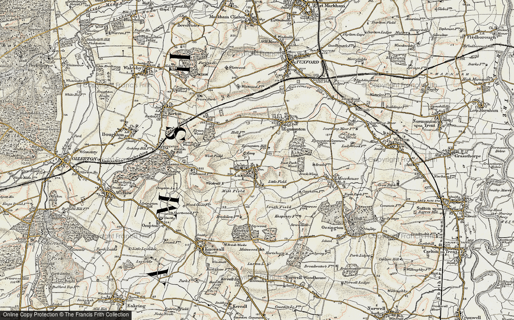 Old Map of Laxton, 1902-1903 in 1902-1903