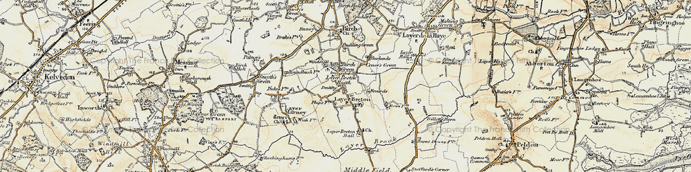 Old map of Layer Breton in 1898-1899