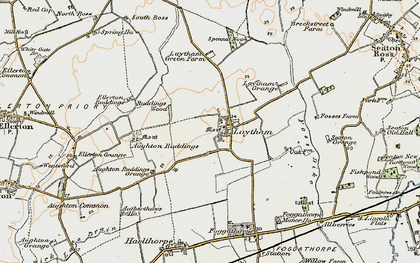 Old map of Aughton Ruddings in 1903
