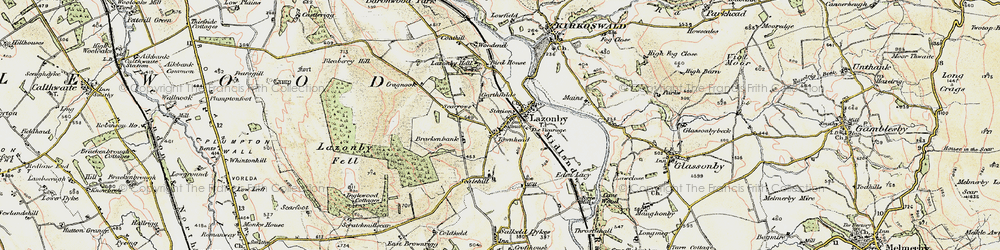 Old map of Lazonby in 1901-1904