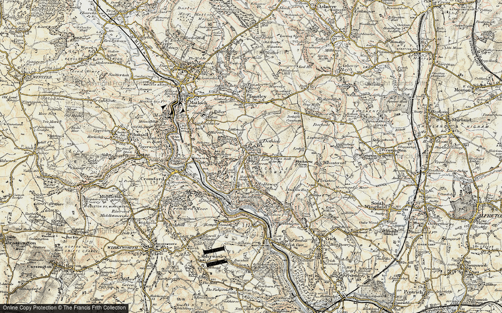 Old Map of Historic Map covering Lea Hall in 1902-1903