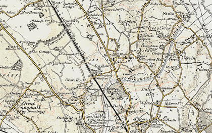 Old map of Lea by Backford in 1902-1903