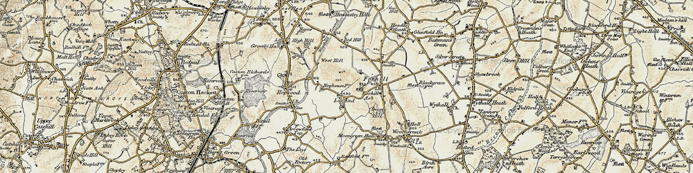 Old map of Lea End in 1901-1902