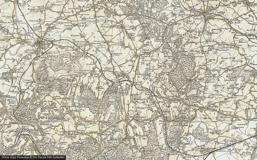 Old Map of Historic Map covering Aston Mills in 1899-1900