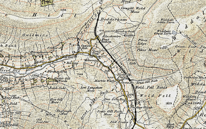 Old map of Lea Yeat in 1903-1904