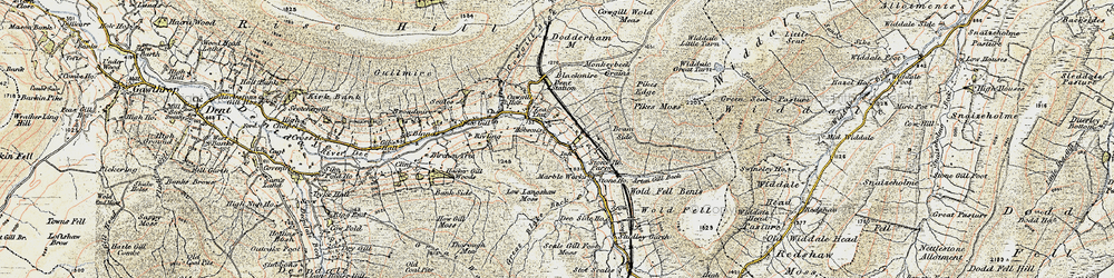Old map of Lea Yeat in 1903-1904