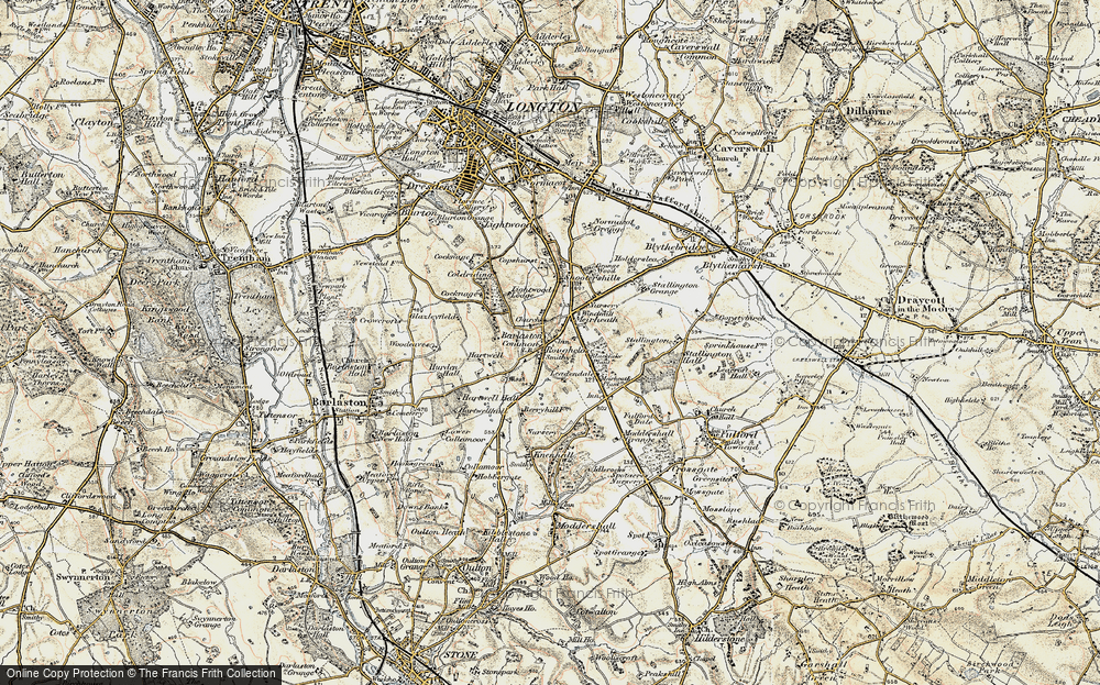 Old Map of Historic Map covering Barlaston Common in 1902