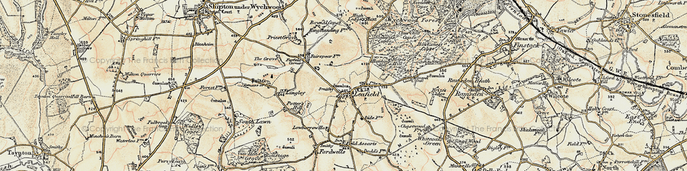 Old map of Leafield in 1898-1899