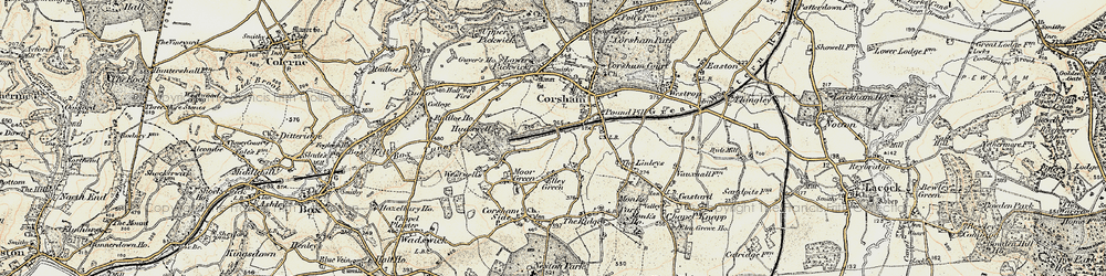 Old map of Leafield in 1899