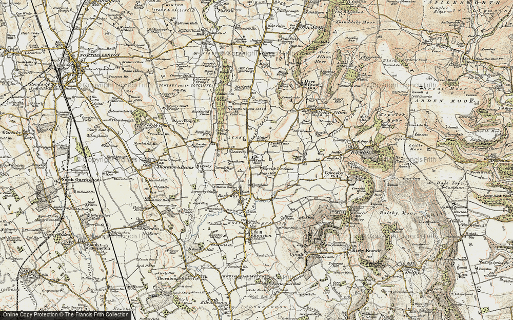 Old Map of Historic Map covering Leake Lane Ho in 1903-1904