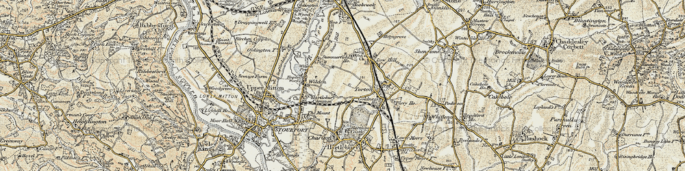 Old map of Leapgate in 1901-1902