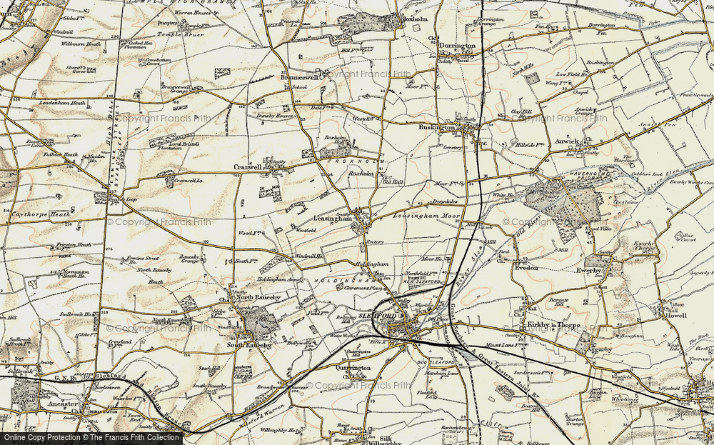 Old Map of Leasingham, 1902-1903 in 1902-1903