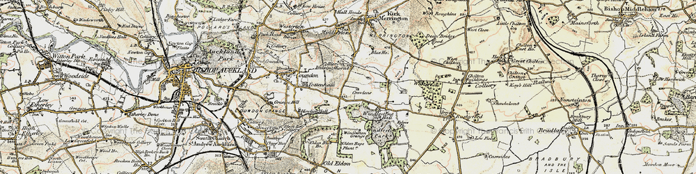 Old map of Leasingthorne in 1903-1904