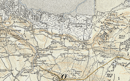 Old map of Leason in 1900-1901
