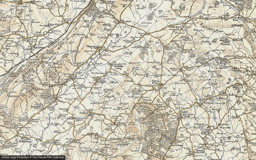 Old Map of Historic Map covering Ashfield in 1902