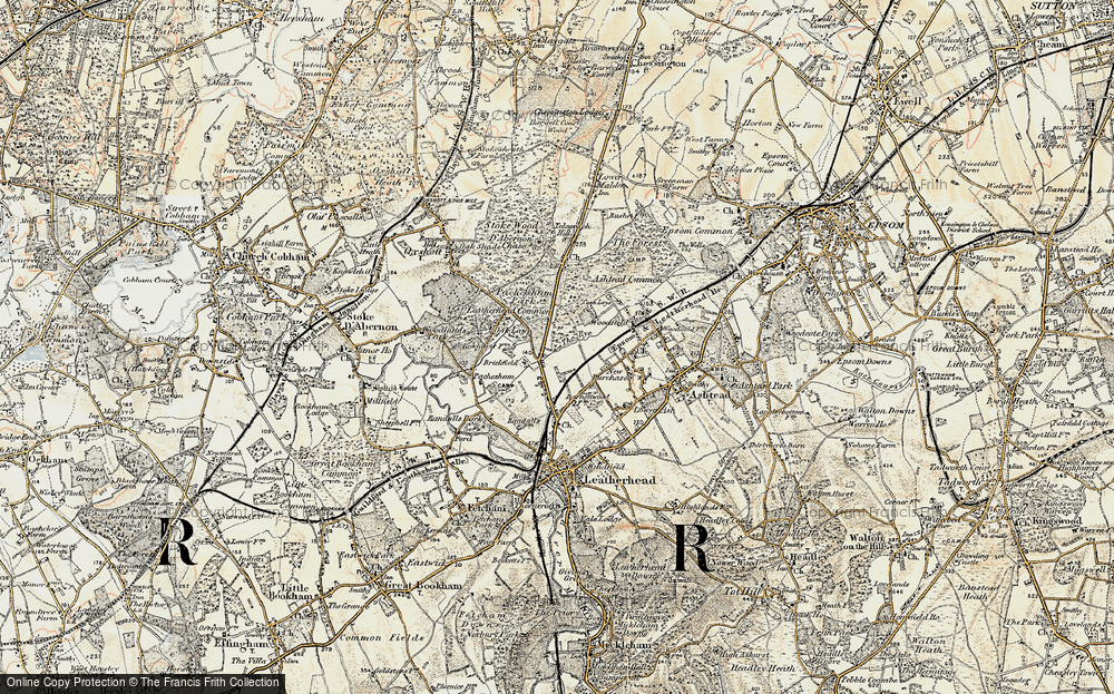 Old Map of Leatherhead Common, 1897-1909 in 1897-1909