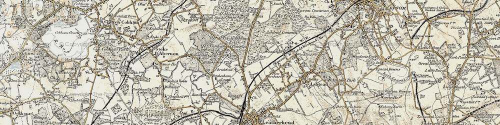 Old map of Leatherhead Common in 1897-1909