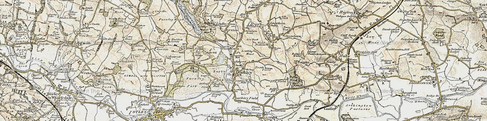 Old map of Leathley in 1903-1904