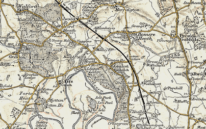 Old map of Albionhayes in 1902