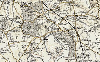 Old map of Yeaton Peverey in 1902