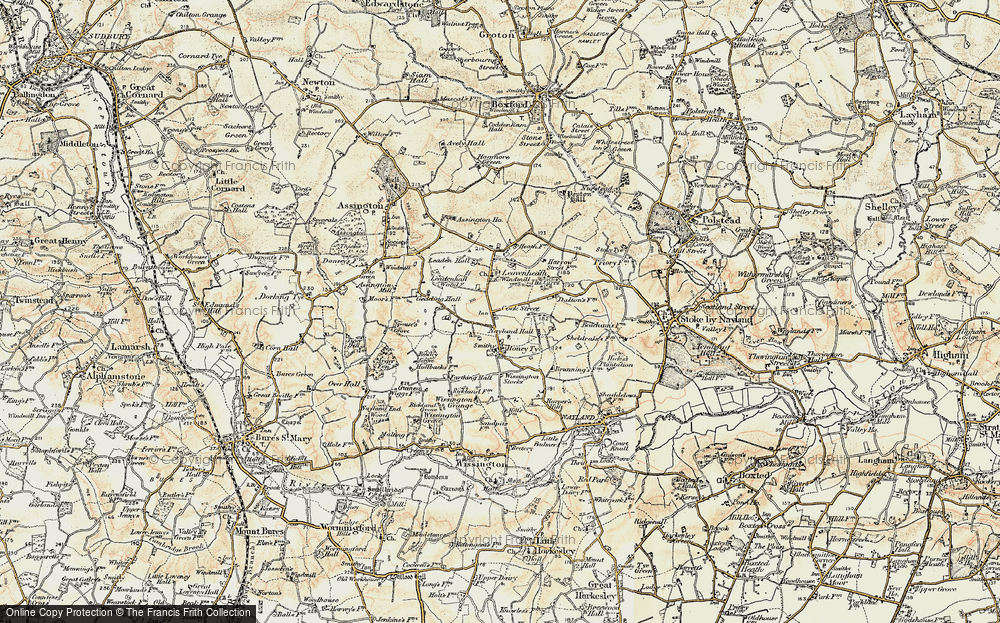 Old Map of Leavenheath, 1898-1901 in 1898-1901