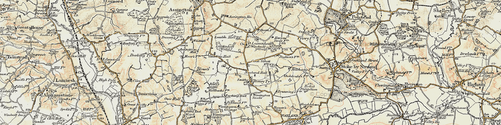 Old map of Leavenheath in 1898-1901