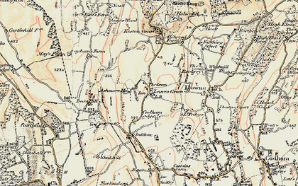 Old map of Leaves Green in 1897-1902