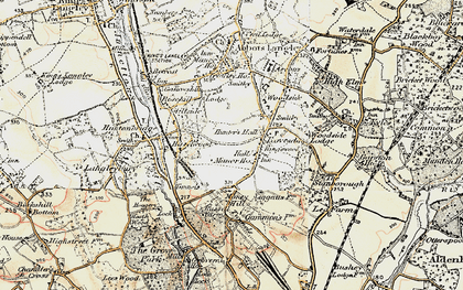 Old map of Leavesden Green in 1897-1898