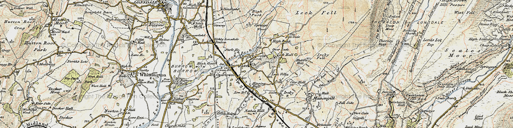 Old map of Leck Beck in 1903-1904