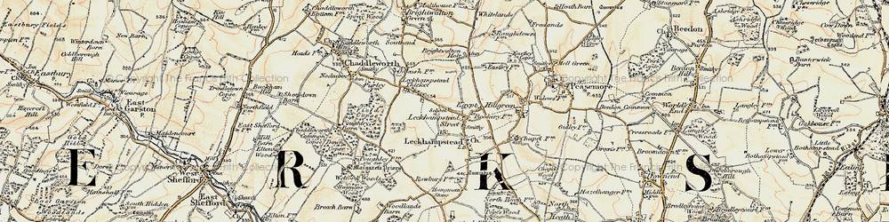 Old map of Leckhampstead in 1897-1900